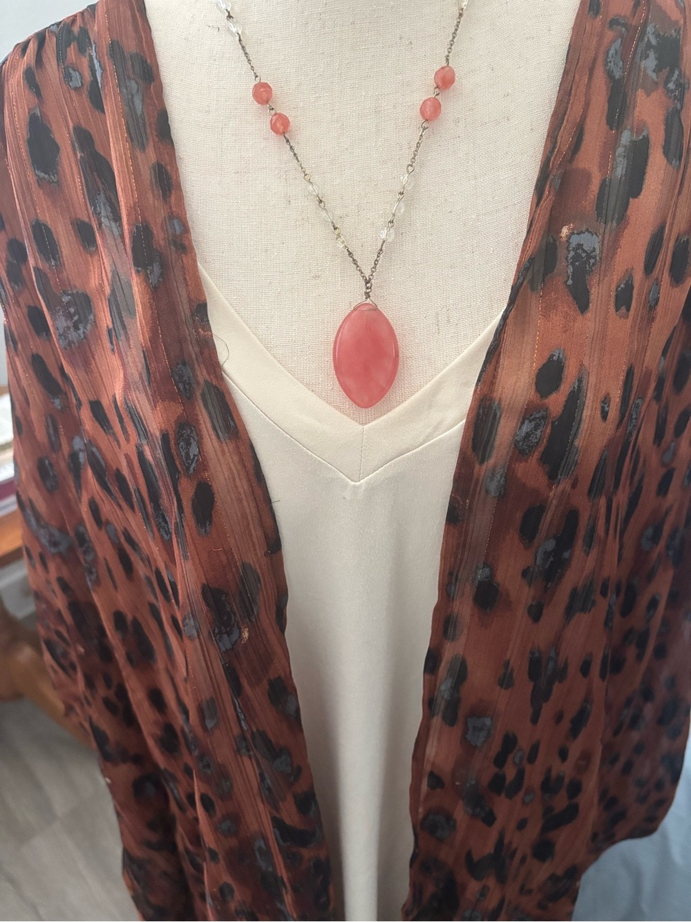 Umgee Leopard Print Swim Cardigan Wrap Summer/Fall Lightweight NWOT Final Sale
